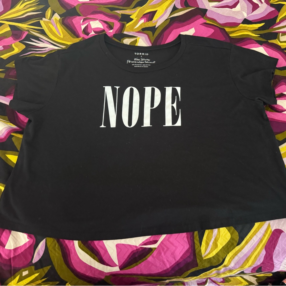 torrid Black Graphic 'NOPE' Short Sleeve Tee